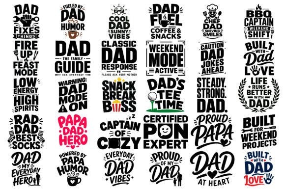 Dad Typography Bundle: Graphics & Freebies