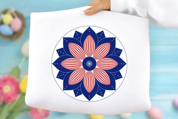 Patriotic Floral Mandala Circle PNG Graphics & Freebies