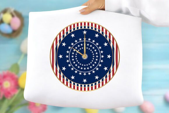 Patriotic Star Clock Free PNG Graphics & Freebies