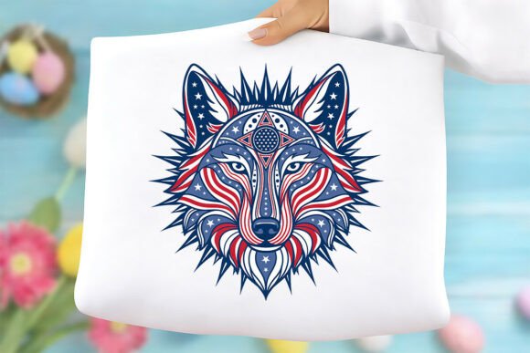 Patriotic Wolf Mandala PNG: Graphics & Freebies