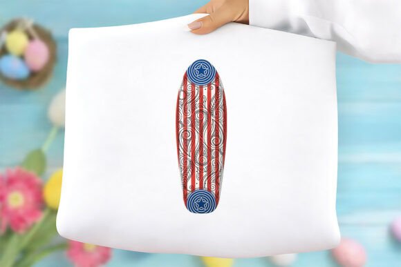 Red White Blue Skateboard: Graphics & Freebies