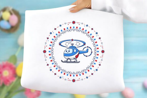 Reviewing the Patriotic Cute Helicopter PNG for Embroidery